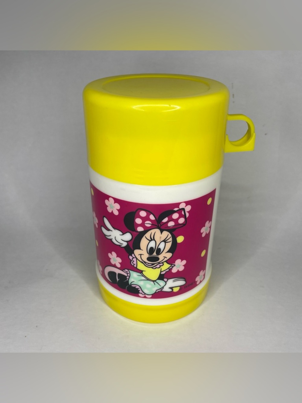 RARE VTG Disney Minnie Mouse Yellow Thermos Lunch Drink Soup 80s/90s HTF Carrier